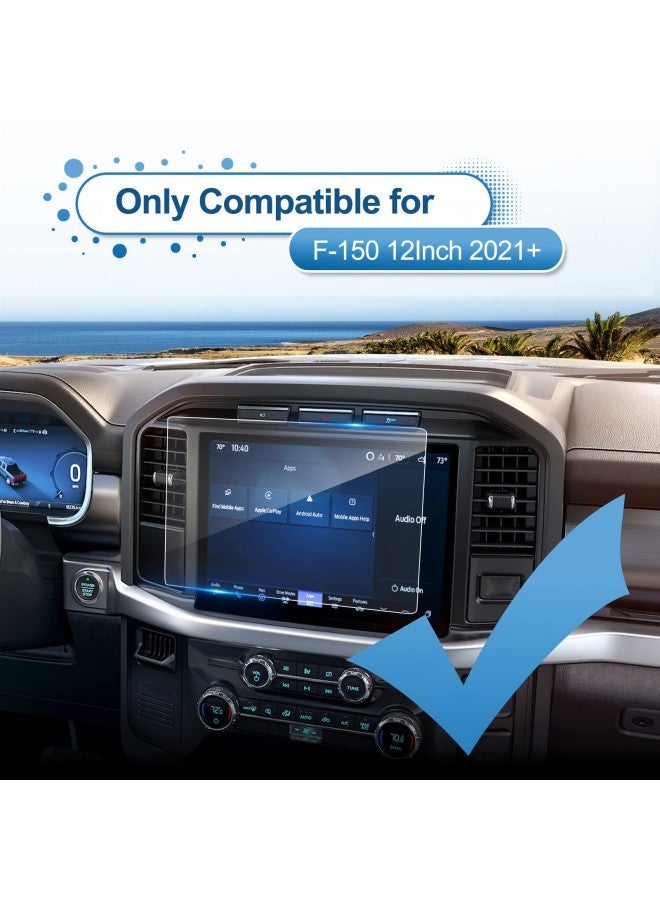 Coleya 2021-2024 2025 Ford F-150 Screen Protector for Ford F-150 (STX/XLT/Lariat/Platinum/Limited/Tremor/Raptor/King Ranch) SYNC4 12In Touchscreen, Tempered Glass 2023 2024 F150 Pickup Accessories 12" - Image 1